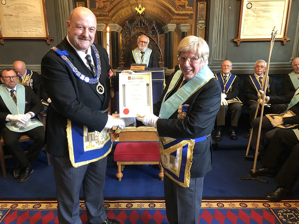 V.W. Bro. Richard Ebrey with W.Bro David Froud